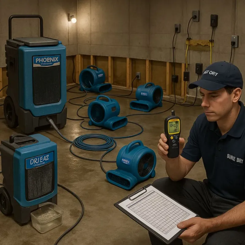 Structural Drying and Dehumidification process in Garfield, NJ